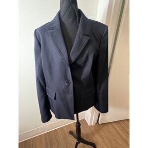 Evan-Picone Navy Polyester Suite Coat and Pants Size 16